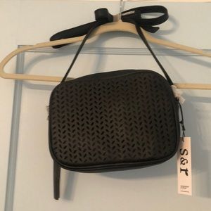 Summer and Rose black leather cross body bag